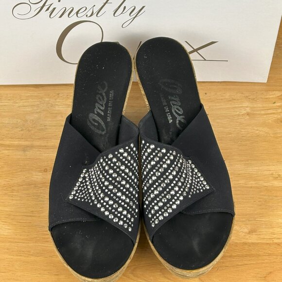Onex Kaelyn Black Cord Wedges - Picture 2 of 6